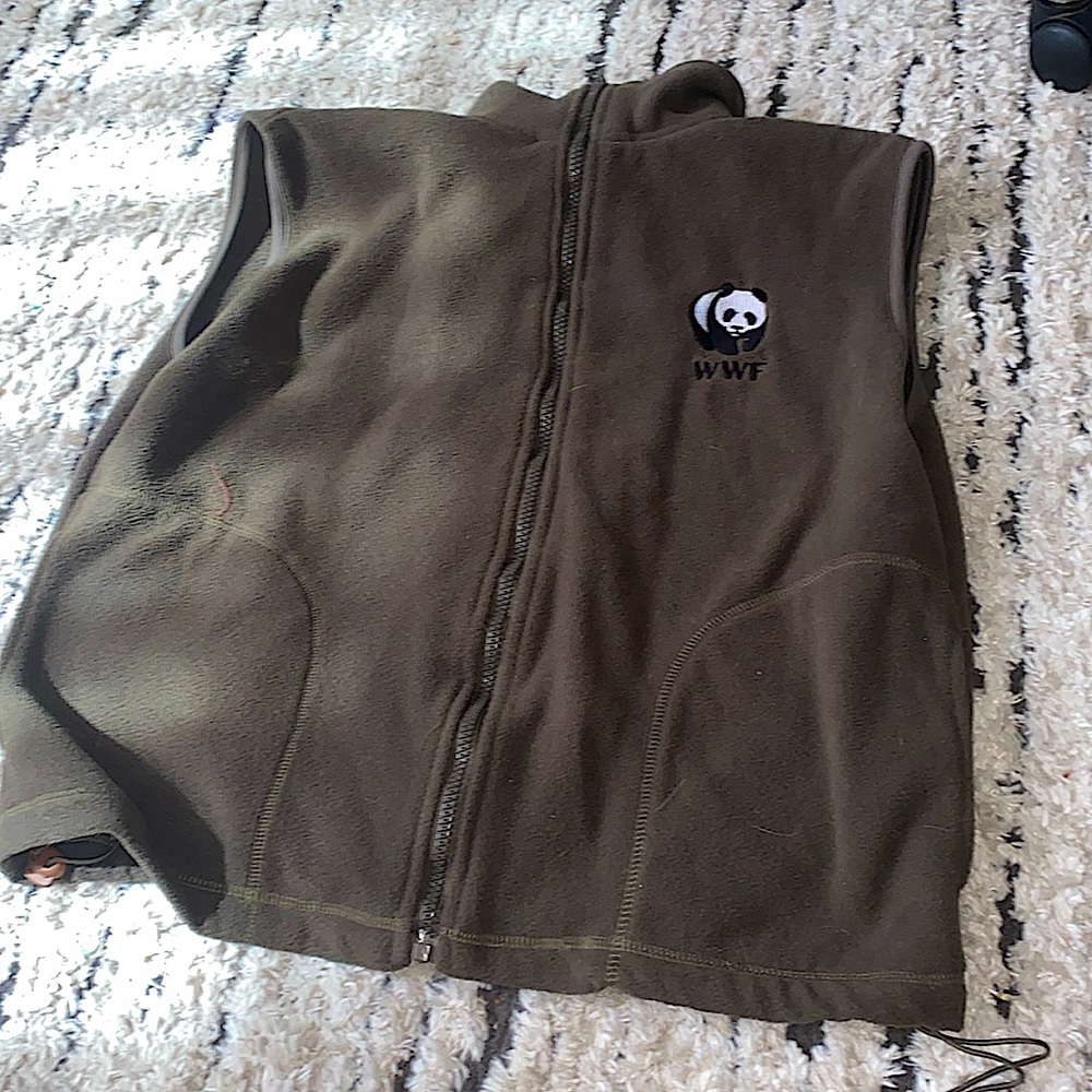 Olive green panda vest size s in men’s and could fit size L in women’s